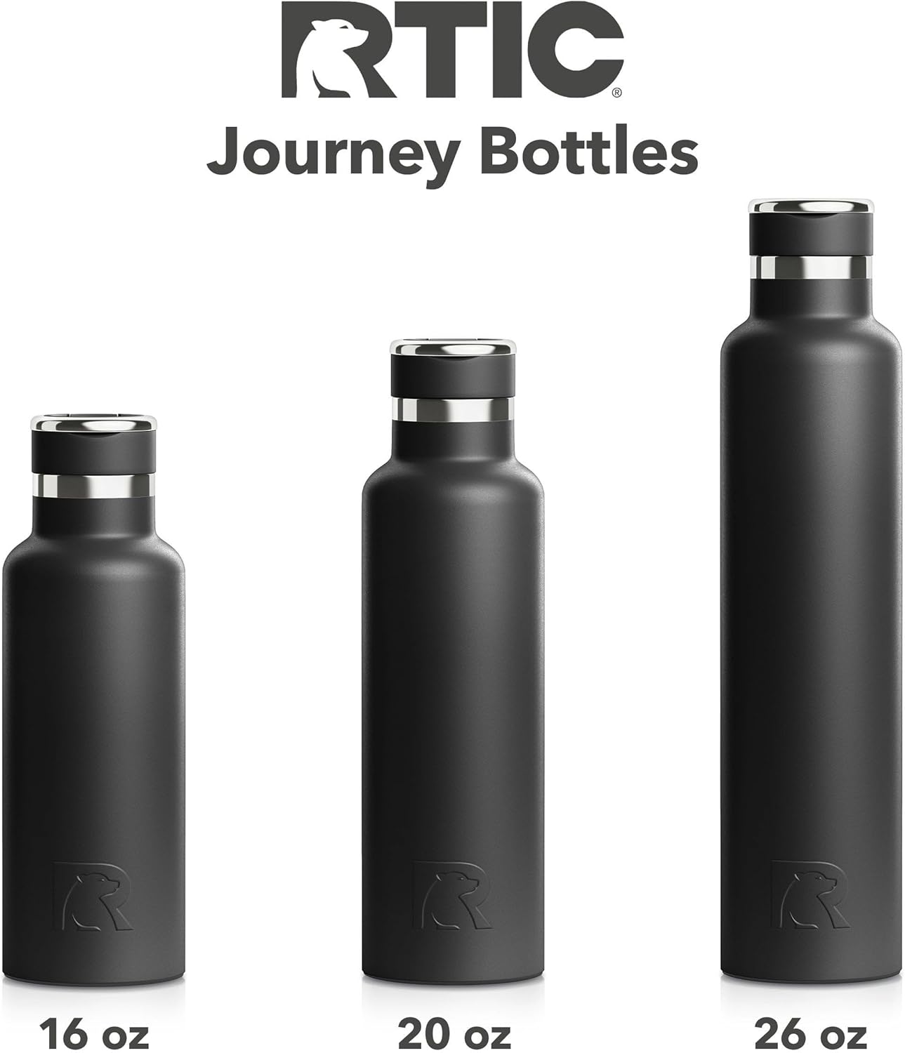 RTIC 16oz Journey Bottle Metal Stainless Steel Vacuum Insulated, BPA Free, Reusable, for Water, Hot and Cold Drinks, Travel, Sports, Camping, Sunlight Glitter