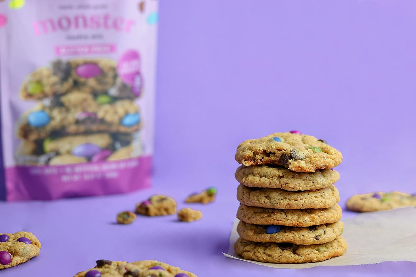 Miss Jones Baking Gluten-Free Monster Cookie Mix - Certified Gluten Free & Made with 100% Oats, Easy To Bake Desserts & Treats, Artificial Colors, 10.57 Ounce (Pack of 6)