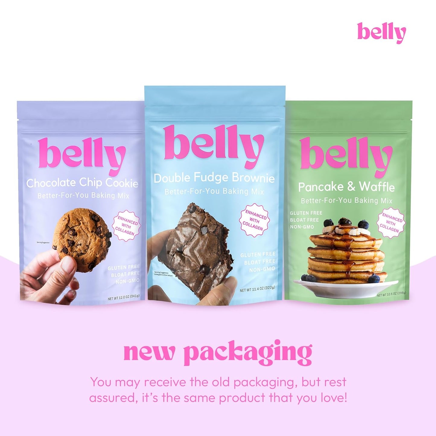 Belly Gluten-Free Collagen Variety Pack | High-Protein Brownies, Cookies, Banana & Pancakes | Grain-Free Dairy-Free Nut-Free | Healthy Sancks For Adults & Kids | Women-Owned Business | Variety Pack