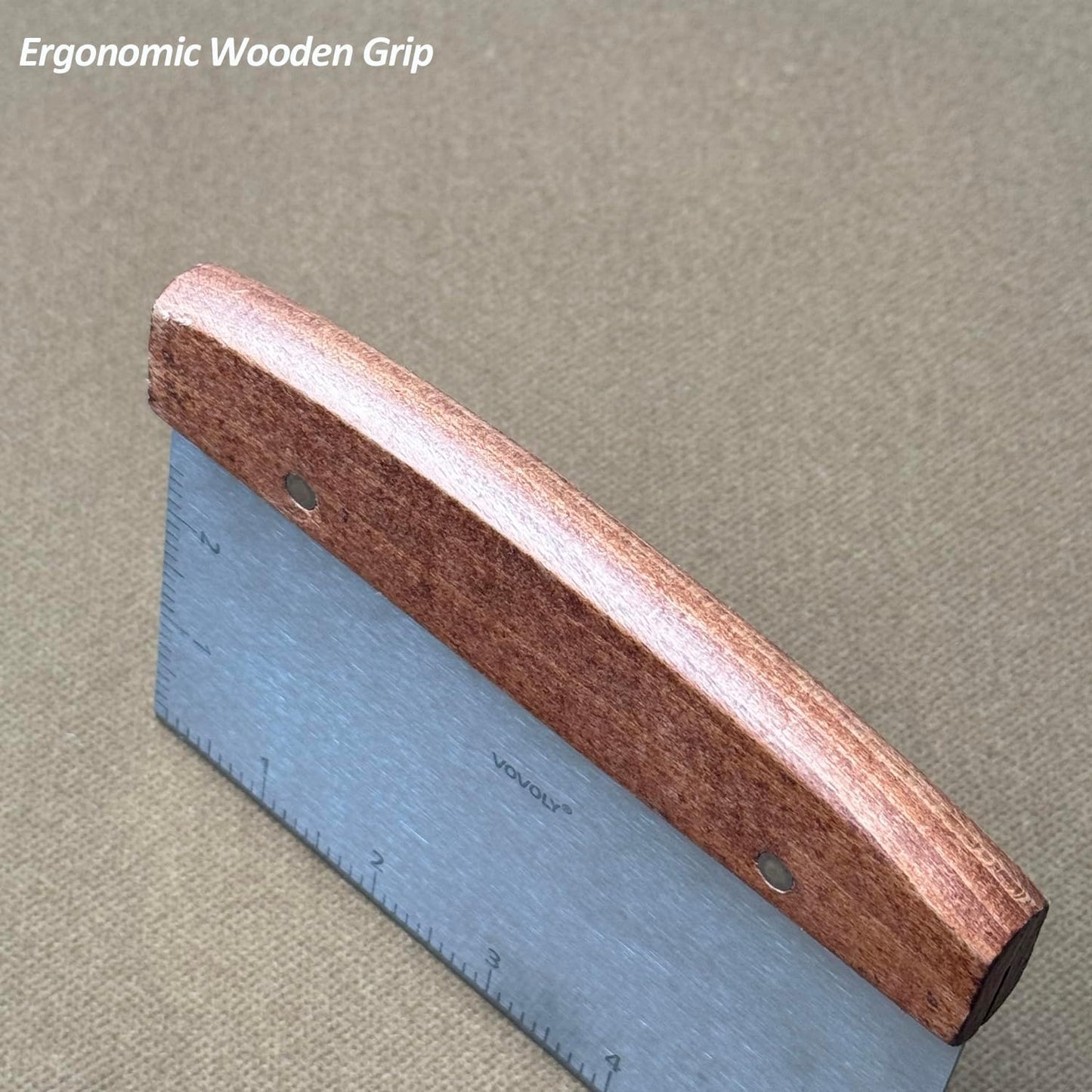 Vovoly Multipurpose Bench Scraper Kitchen Utensil for Flat Top Griddle, Dough Cutter for Bread and Pizza Dough - Stainless Steel Metal Griddle Scraper Chopper