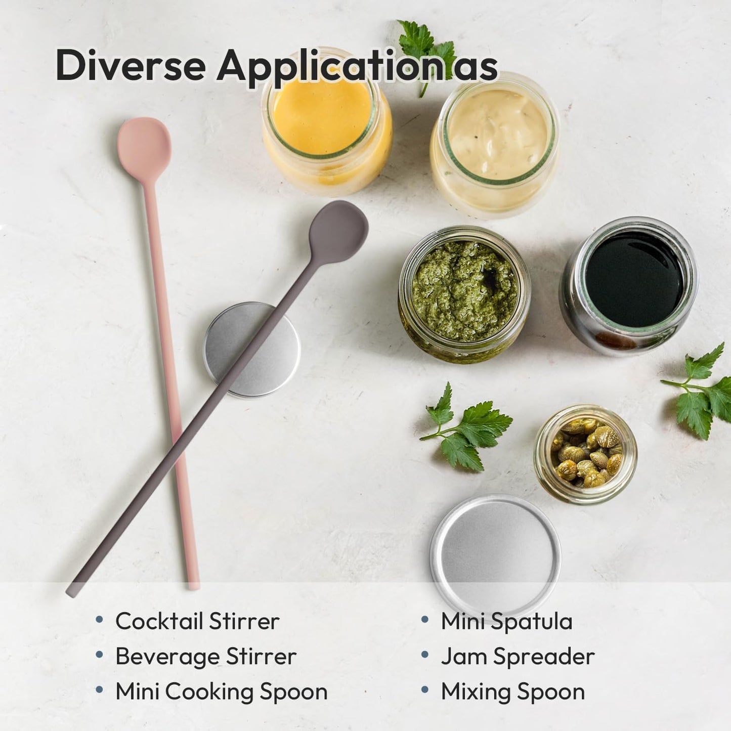 carrotez 9.9" Silicone coffee stirrer, Long Reusable Coffee Spoon for Iced Tea, Multipurpose Beverage Stirring Spoon - Cocoa Brown