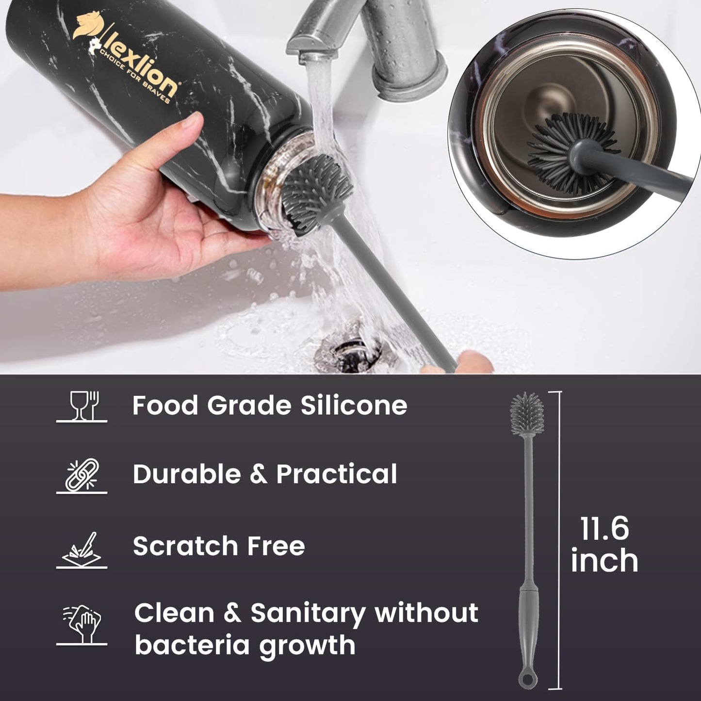 Lexlion 32 Oz Triple Walled Insulated Stainless Steel Tea Infuser Bottle, Fruit Infuser, Leakproof, Sweatproof