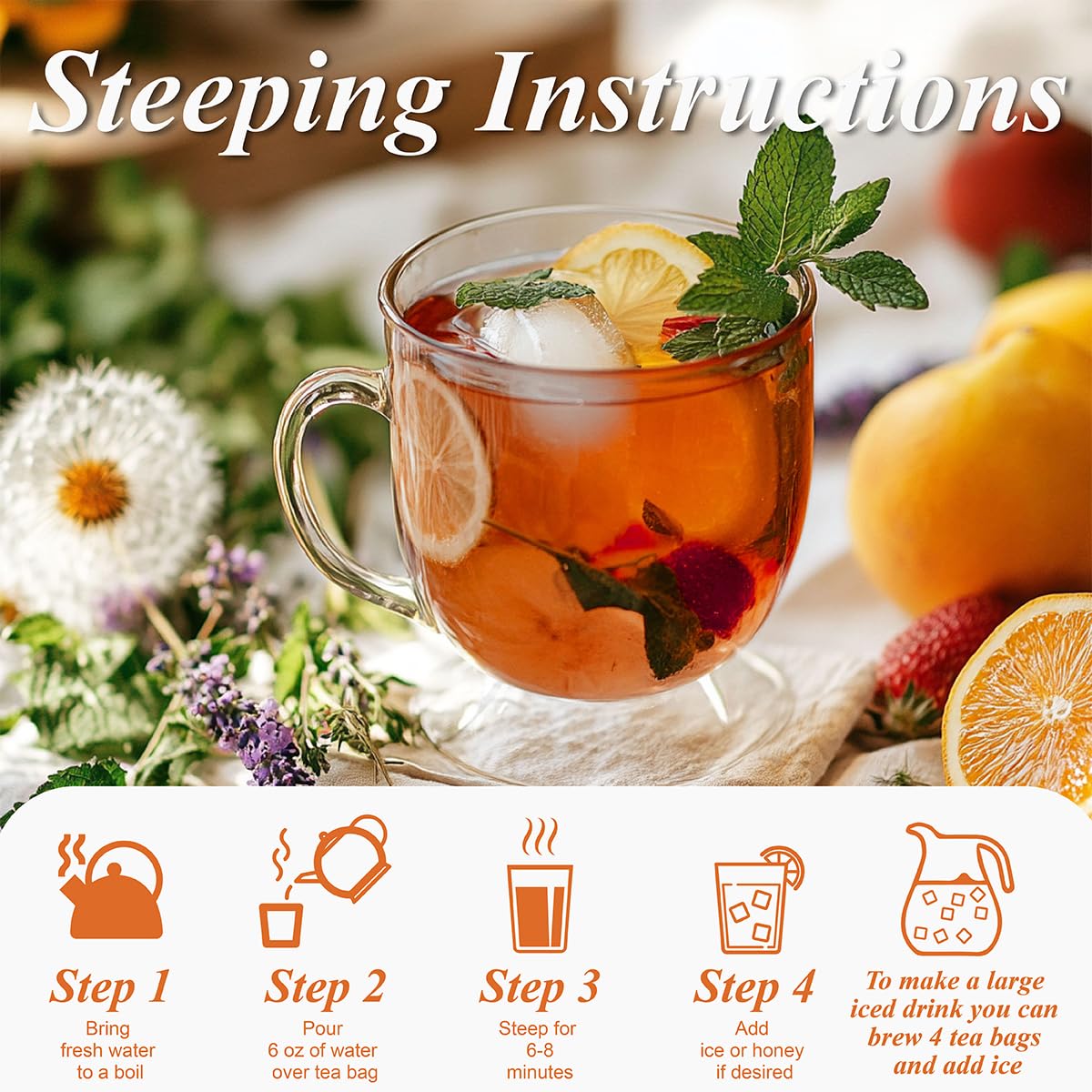 WT WEETEE Roasted Dandelion Root Tea Bags, 100 Count Dandelion Tea with Light Earthy & Roasted Aroma, Natural Caffeine Free Herbal Tea, Coffee Alternatives