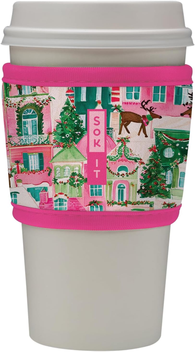 Sok It HotSok Coffee & Tea Reusable Insulated Neoprene Cup Sleeve (Sugarplum Street)