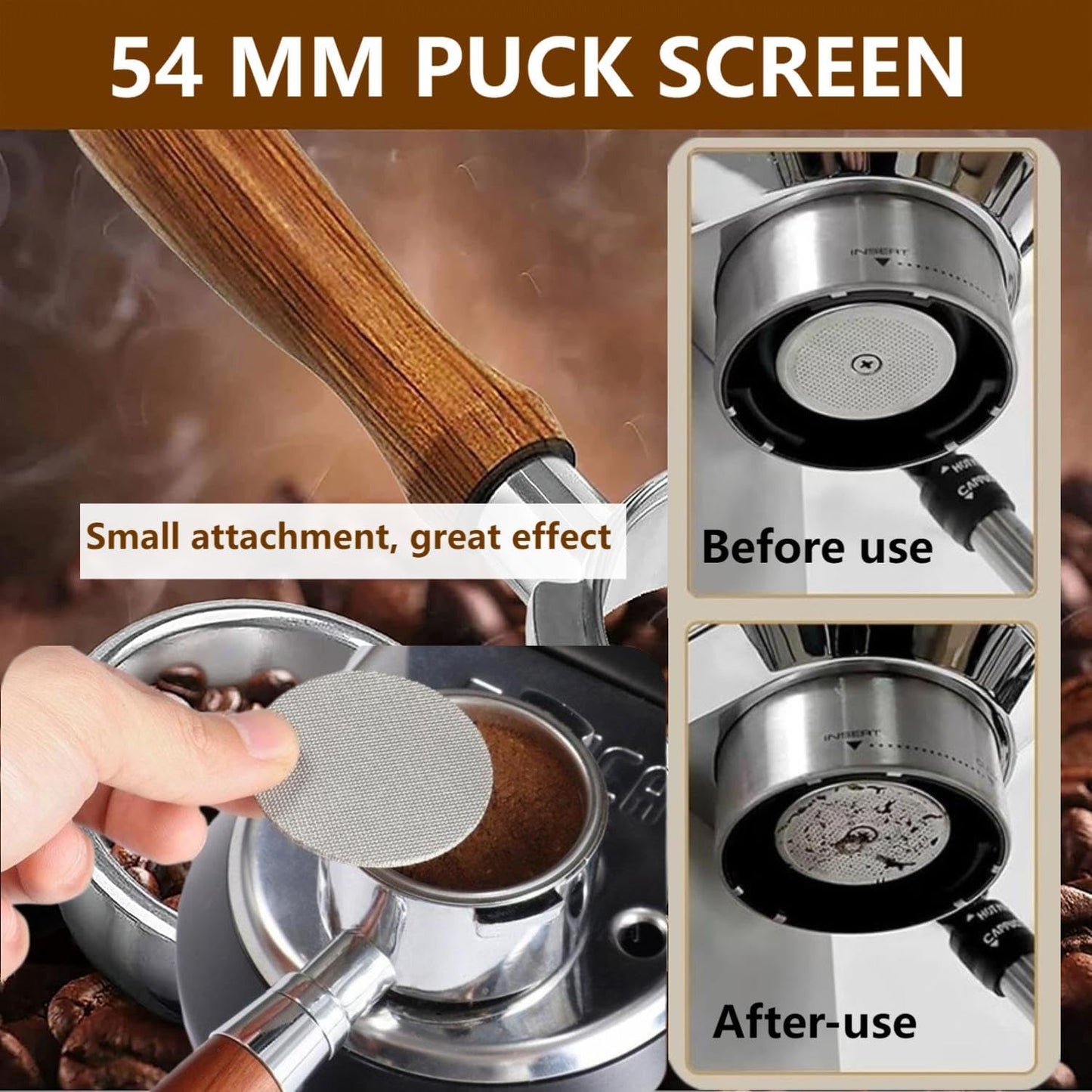 54mm Coffee Bottomless Portafilter, Compatible with Breville Barista Bes 870/878/880/876/840/810/500/450 Replacement Parts Bottomless Portafilter(Black)