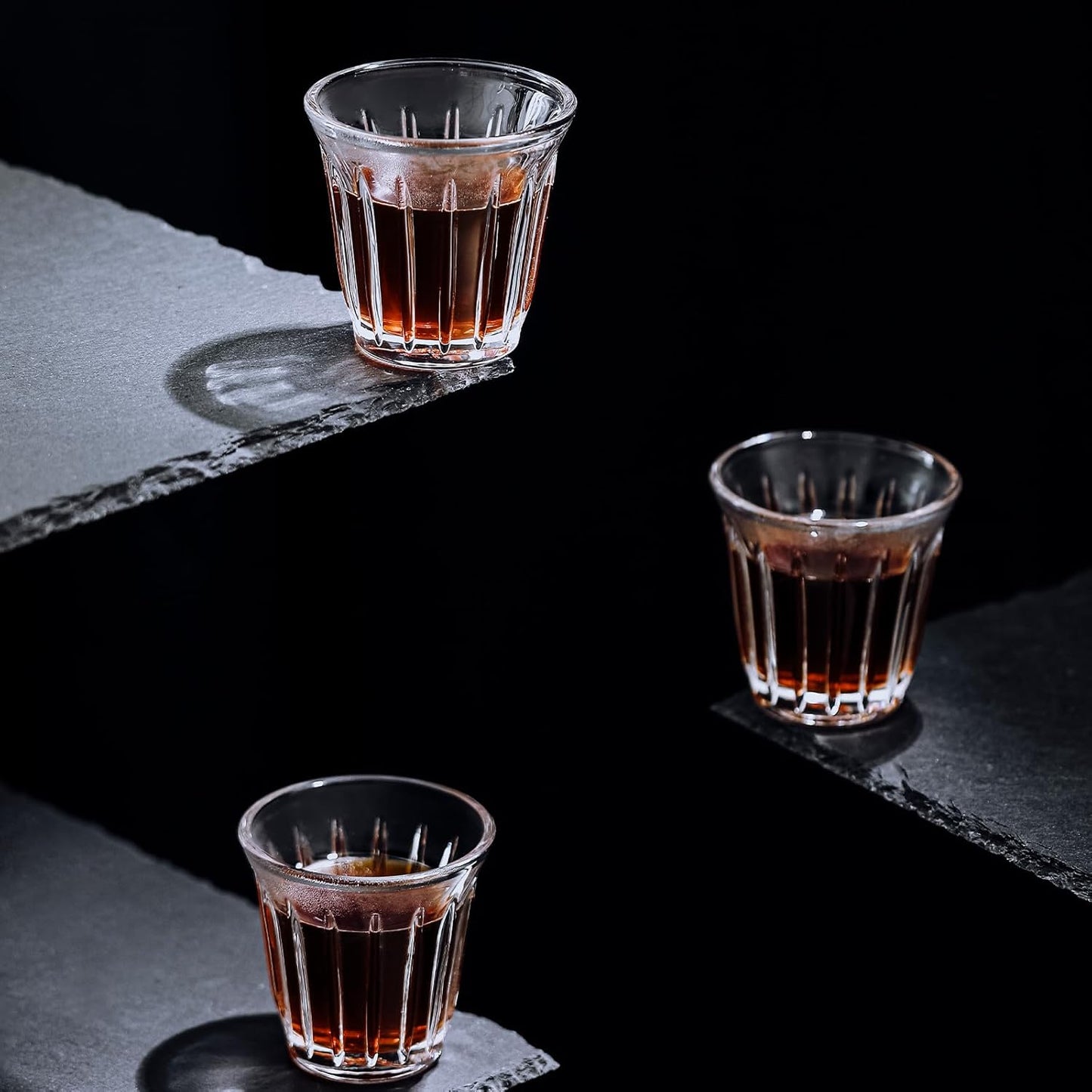 MHW-3BOMBER Shot Glasses Set of 6 Small Glass Cups 3OZ Latte Glasses for Espresso, Whiskey, Vodka, Spirits & Liquors G6190-0S