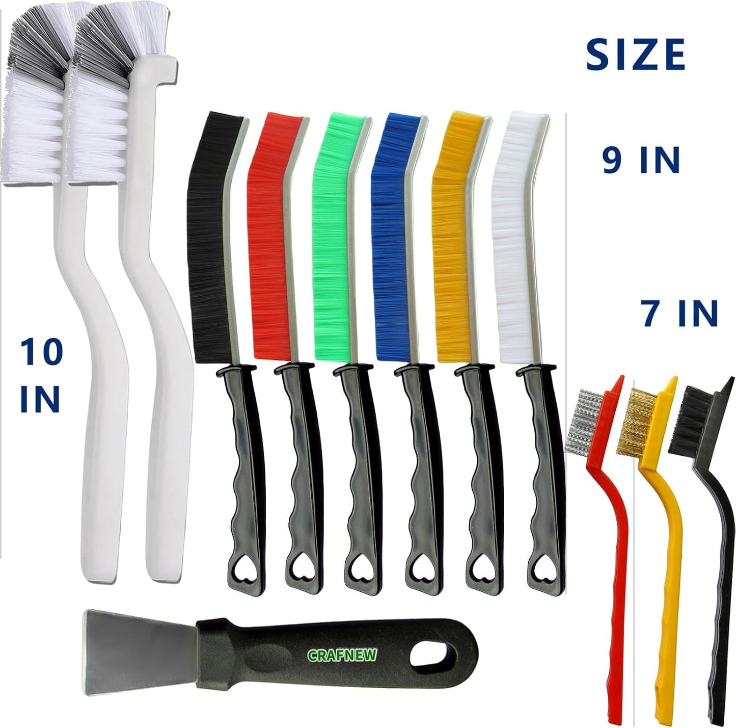 12Pcs Crevice Cleaning Brush Set, Multifunctional Hard Bristle Cleaning Product with Scraper, Designed specifically for Cleaning Narrow Spaces, Suitable for Toilets, faucets, Kitchens, Grouting