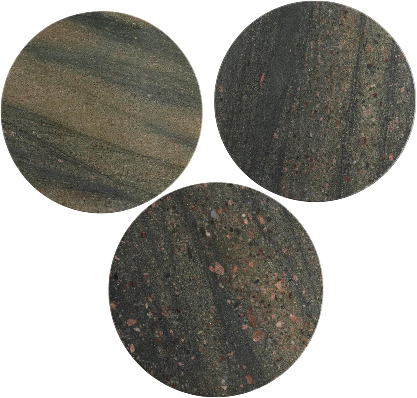 Koville Brazilian Natural Marble Cutting Board for Kitchen, 11" Round Hand Crafted Marble Slab for Cheese, Charcuterie, Pastry Board - Wedding Gift, House Warming Gift(WILD WEST GREEN)