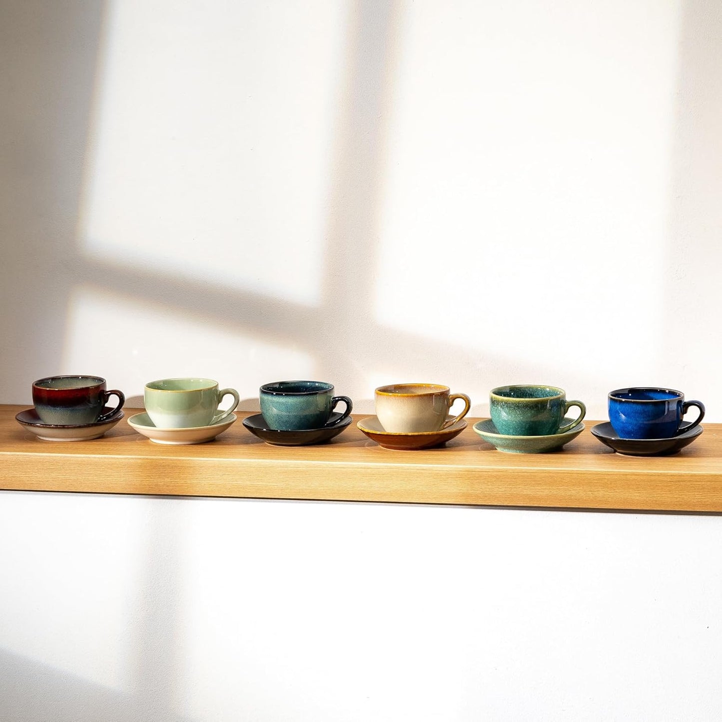 Porcelain Coffee Cup with Saucer Spoon, Vintage Design Ceramic Latte Art Cappuccino Barista Espresso Tea Cup with Saucer (11.6 oz, 350ml, Honey Pomelo Yellow)