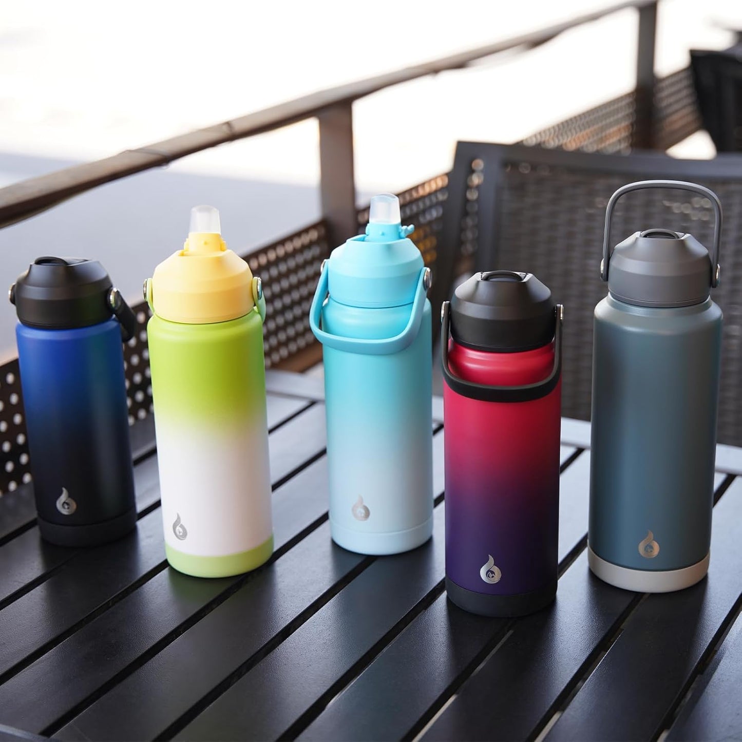 BJPKPK Insulated Water Bottle with Straw Lid, 40oz Large Thermos, BPA Free Leak Proof Stainless Steel Metal Water Bottles, Tumblers, Cups, Flasks for Travel, Sports,Charming Red