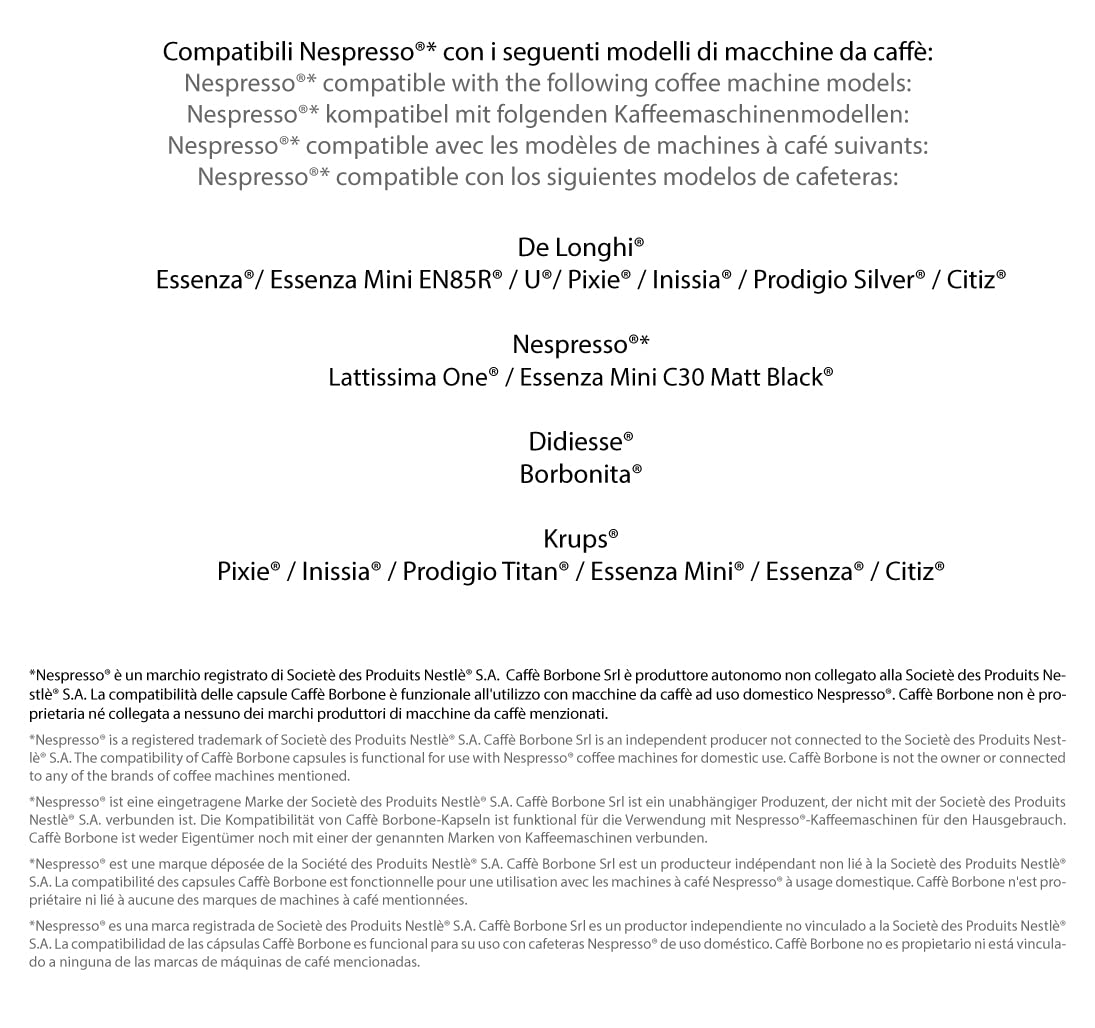 Caffè Borbone Coffee Capsules, Blue Blend, Medium Roast, 50 Count, Compatible with Nespresso, Made in Italy