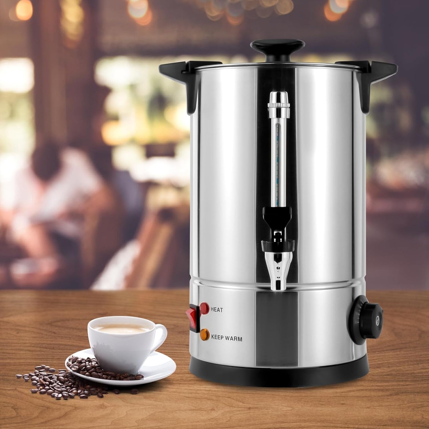 8L/2.11gal Commercial Coffee Urn, Gallon Double Wall Commerical Coffee Maker, 50 Cup Commercial Grade Stainless Steel Percolate Coffee Maker for Events, Offices and Catering