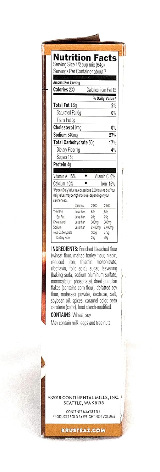 Krusteaz Baking Mix, Pumpkin Spice Complete Pancake Mix, Light & Fluffy, Made with Real Pumpkin & No Artificial Flavors or Preservatives, 16 OZ Box (Pack of 4)