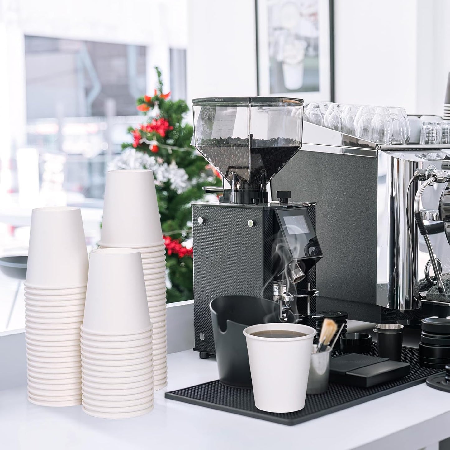 LITOPAK 1000 pack 10 oz Disposable Paper Coffee Cup, Hot Paper Coffee Cups, 10 oz White Paper Cups for Offices, Schools, Shops, Restaurants