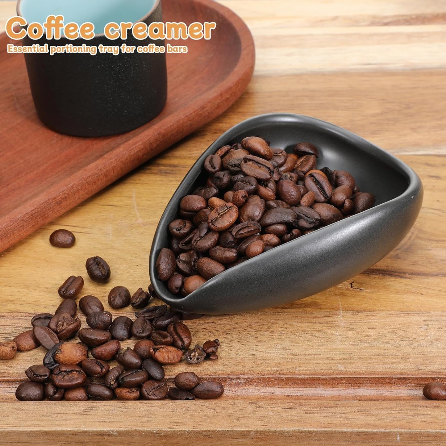 Ceramic Coffee Bean Dosing Cup, Coffee Dosing Tray, Tea Storage Tray, Single Dose Measuring Container for Coffees Beans and Loose Leaf Tea Dosings Vessel