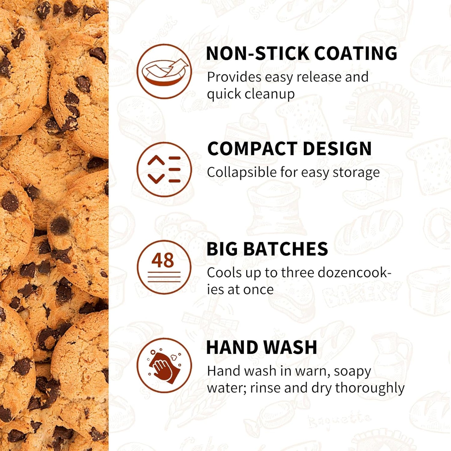 Cooling Racks for Cooking and Baking,2/3/4-Tier Upgraded Collapsible Cooling Rack,Adjustable 3 Setting Stackable Design,Nonstick Wire Rack for Baking,Roasting,Drying,Cookie,Cake,Muffins,Space Saving