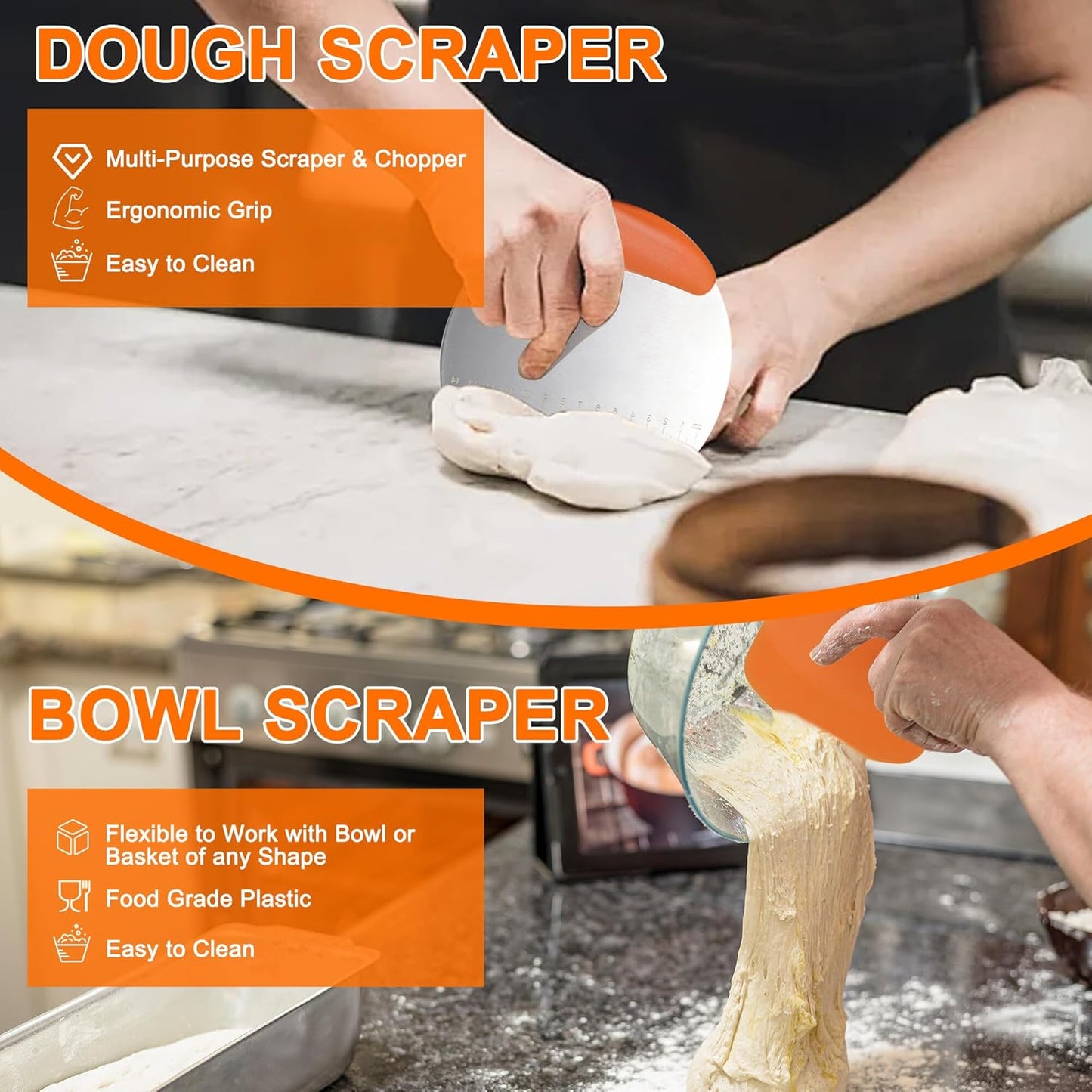 Sourdough Starter Kit,10 Inch Round & 9 Oval Cotton Rope Banneton Bread Proofing Basket with Bread Lame, Scraper,Sling, Dough Whisk,Perfect Gifts for Bakers Sourdough Bread Baking Supplies