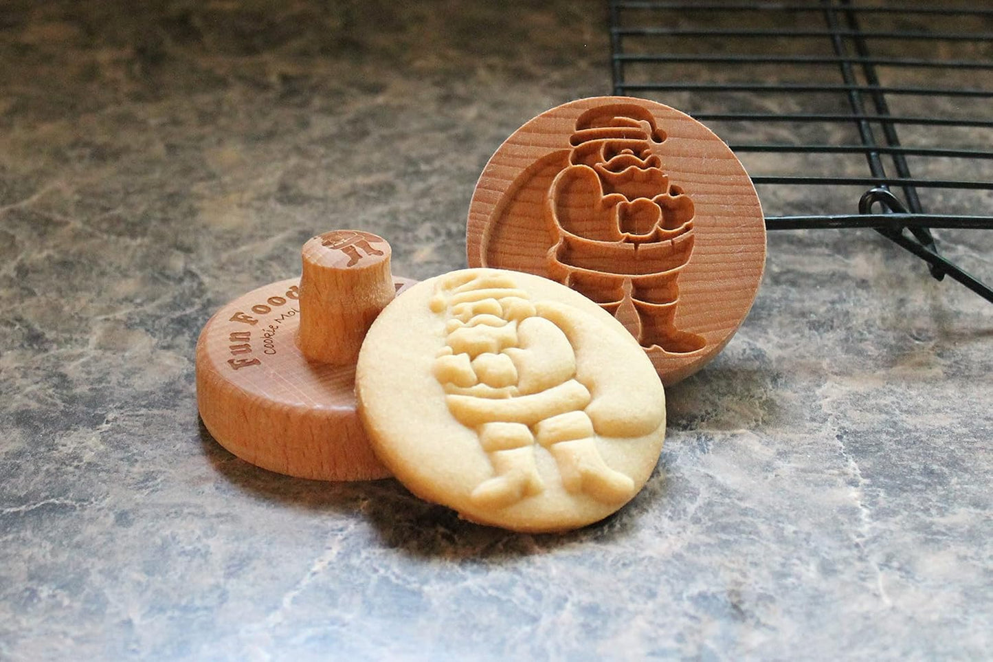 Wood Cookie Stamp, 2.5 Inch (Santa CS-048)