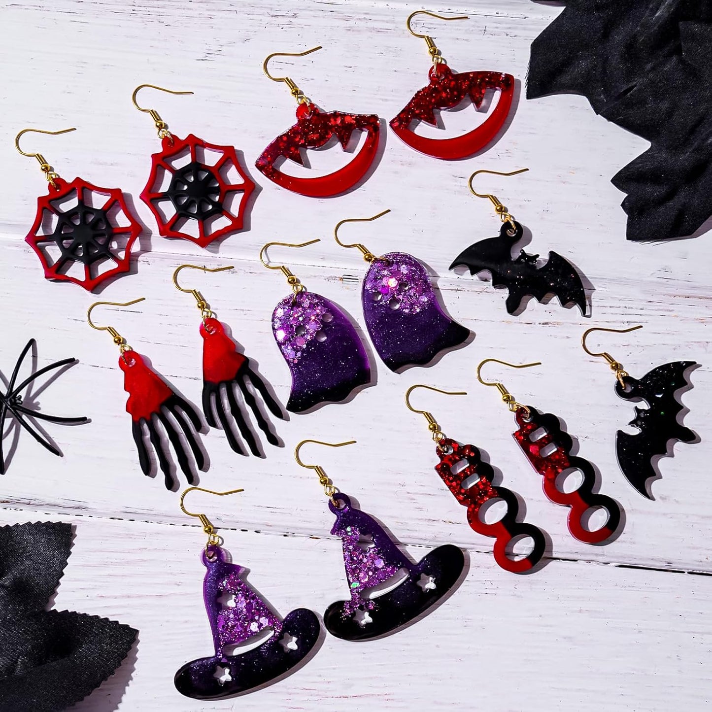 Halloween Resin Earrings Mold 3pcs Mini Skull Resin Jewelry Molds, Bat Pumpkin Coffin Silicone Mold for Earring Pendant Bracelet Keychain Making Kit DIY Epoxy Ornaments Holiday Gifts