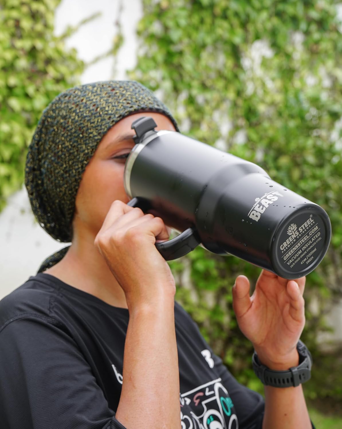 Beast 42 oz Tumbler Stainless Steel Vacuum Insulated Coffee Ice Cup Double Wall Travel Flask (Matt Black)