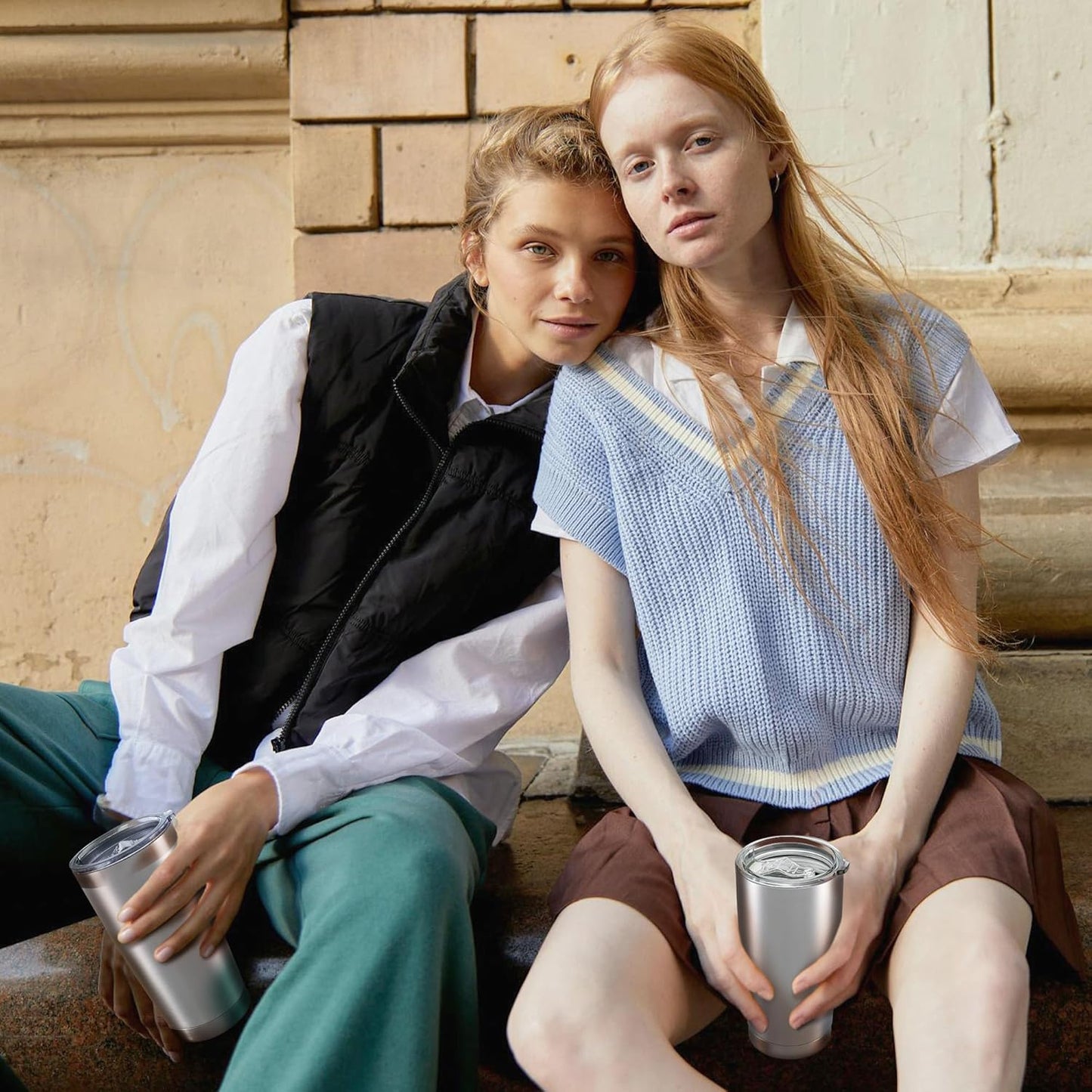 20 oz Tumbler with Lid Stainless Steel Double Wall Vacuum Insulated Tumblers Powder Coated Cups Travel Mug Keep Drinks Cold and Hot, Stainless Steel