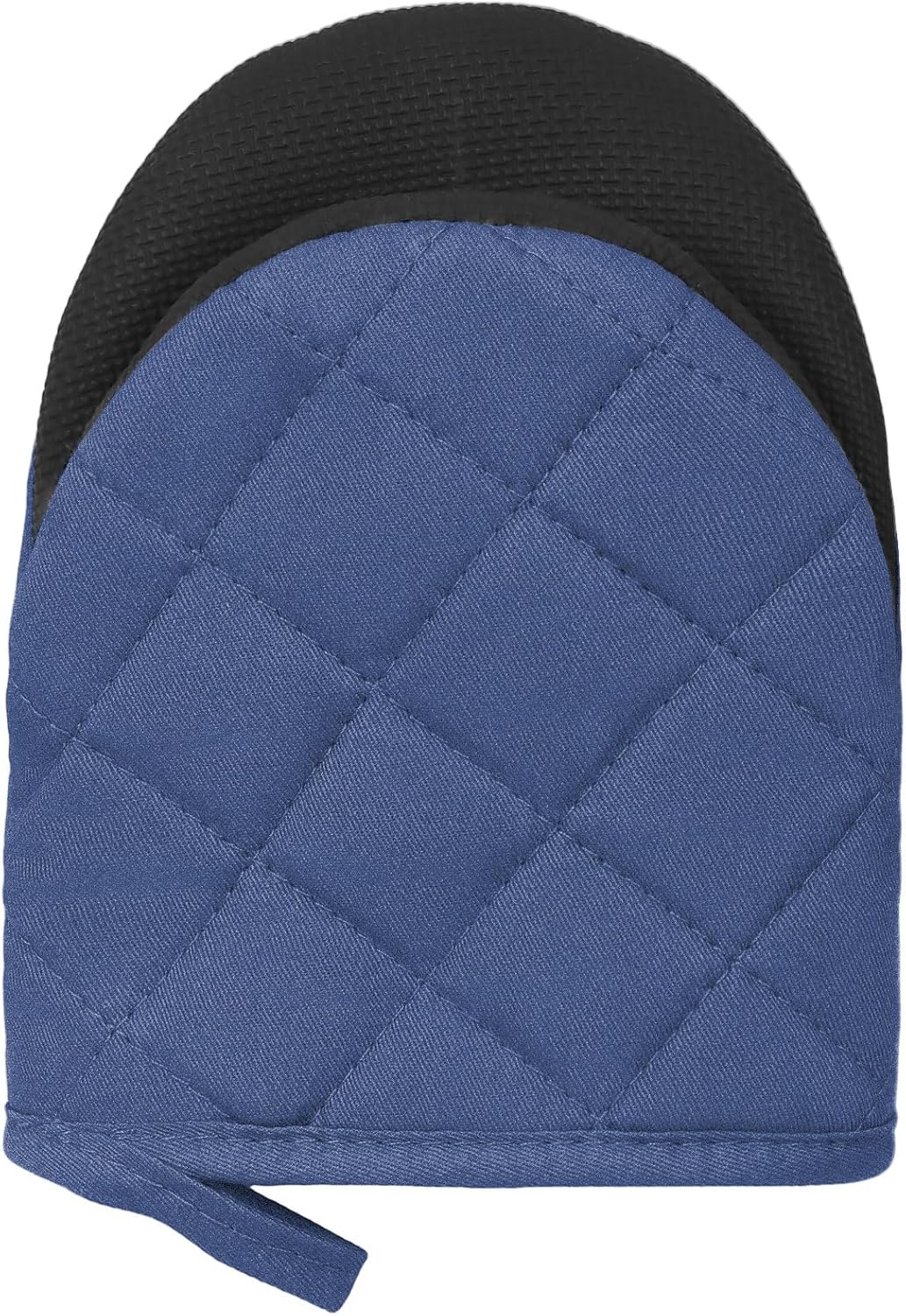 1 Pair Short Oven Mitts, Heat Resistant Silicone Kitchen Mini Oven Mitts for 500 Degrees, Non-Slip Grip Surfaces and Hanging Loop Gloves, Baking Grilling Barbecue Microwave Machine Washable