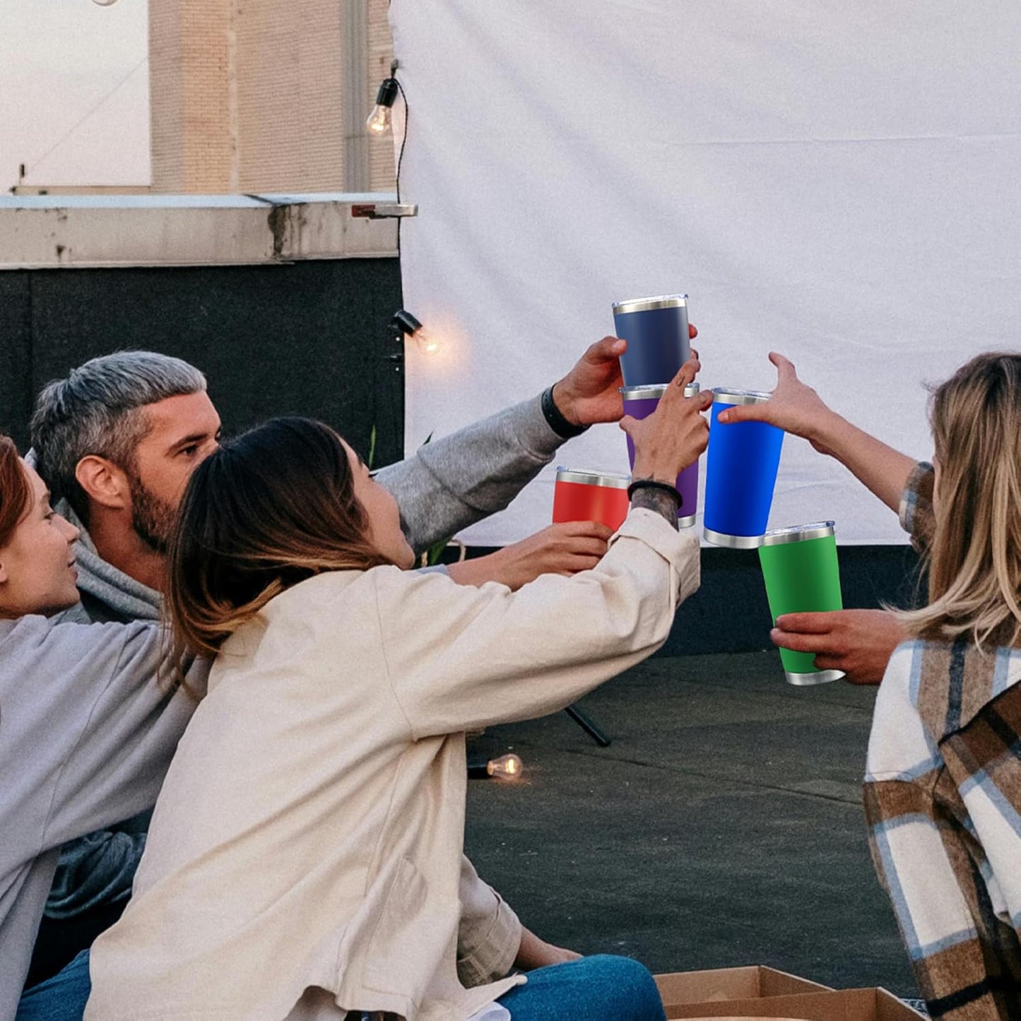 20oz Tumbler Bulk Stainless Steel Tumblers with Lid Vacuum Insulated Double Wall Travel Coffee Mug Powder Coated Tumbler Cup for Hot and Cold Drinks(Green, 1 pack)