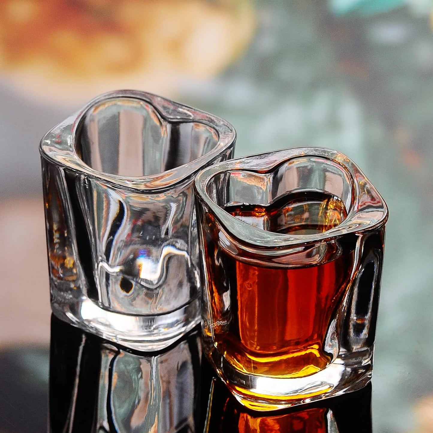 2oz Heavy Base Shot Glasses, Sets of 6/Heart Shaped Clear Tequila Shots/Square Shot /Espresso Shot Glass/Bulk Shot Glasses
