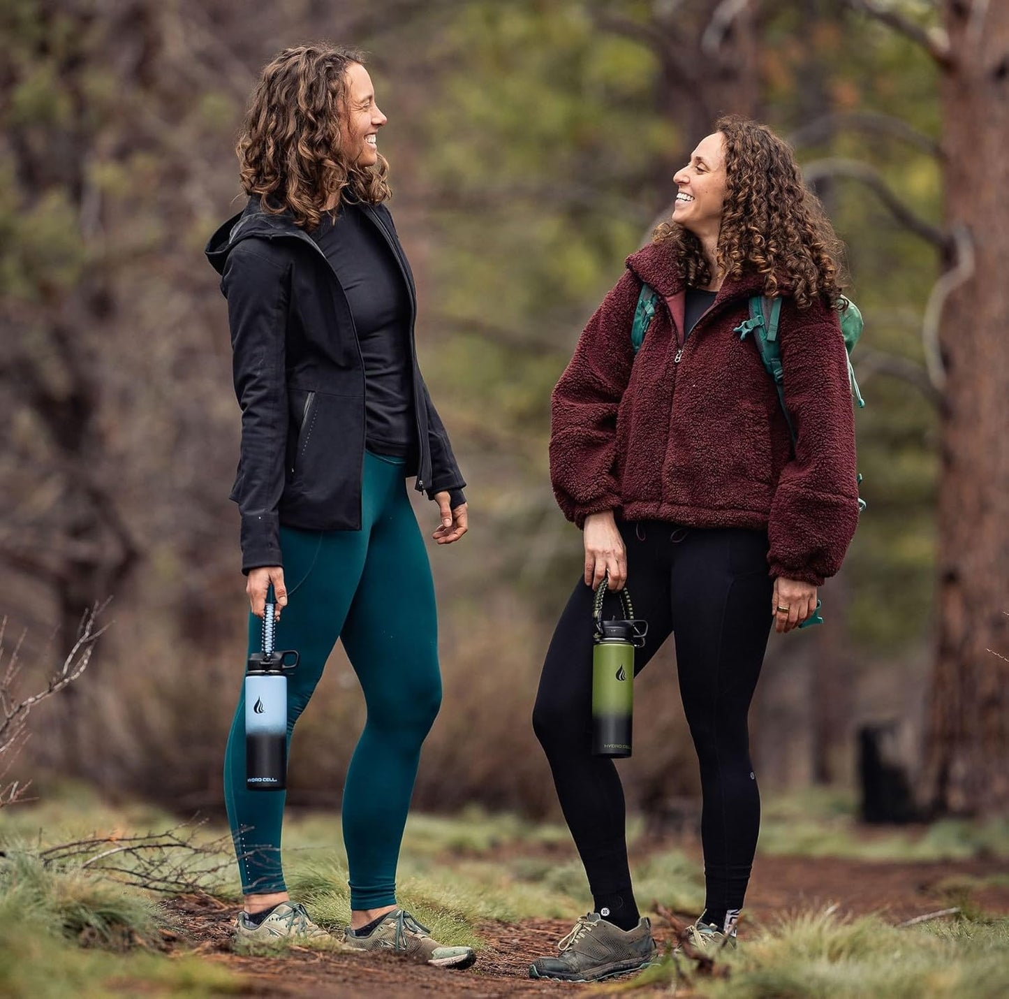 HYDRO CELL Stainless Steel Insulated Water Bottle with Straw - For Cold & Hot Drinks - Metal Vacuum Flask with Screw Cap and Modern Leakproof Sport Thermos for Adults (Army/Black 18oz)