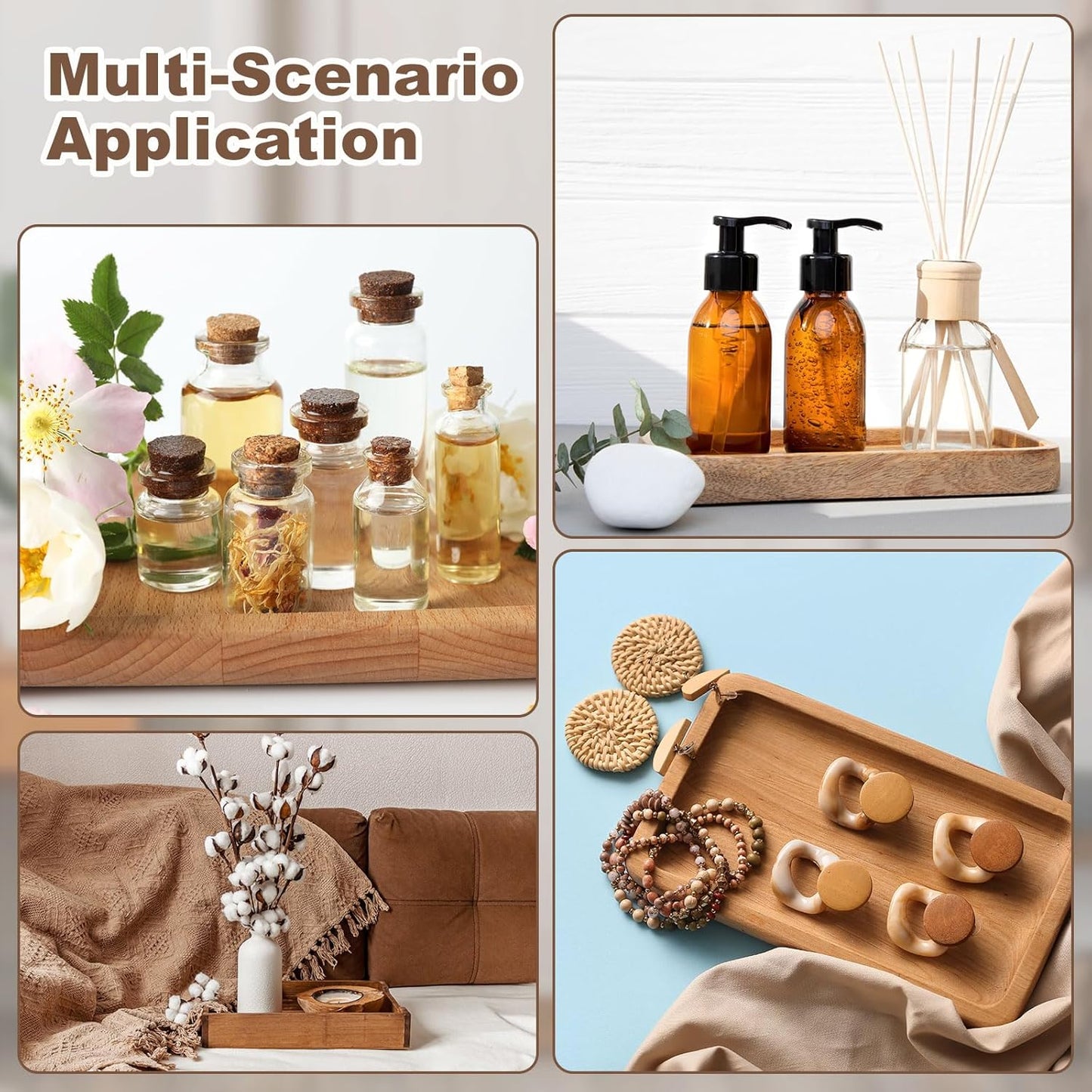 uxcell Bamboo Serving Tray, 10 x 6 Inch Rectangle Wooden Trays Portable Serving Platters for Food Fruit, Snacks, Bread, Vanity, Weddings, Picnics, Brown (Inner Slant)