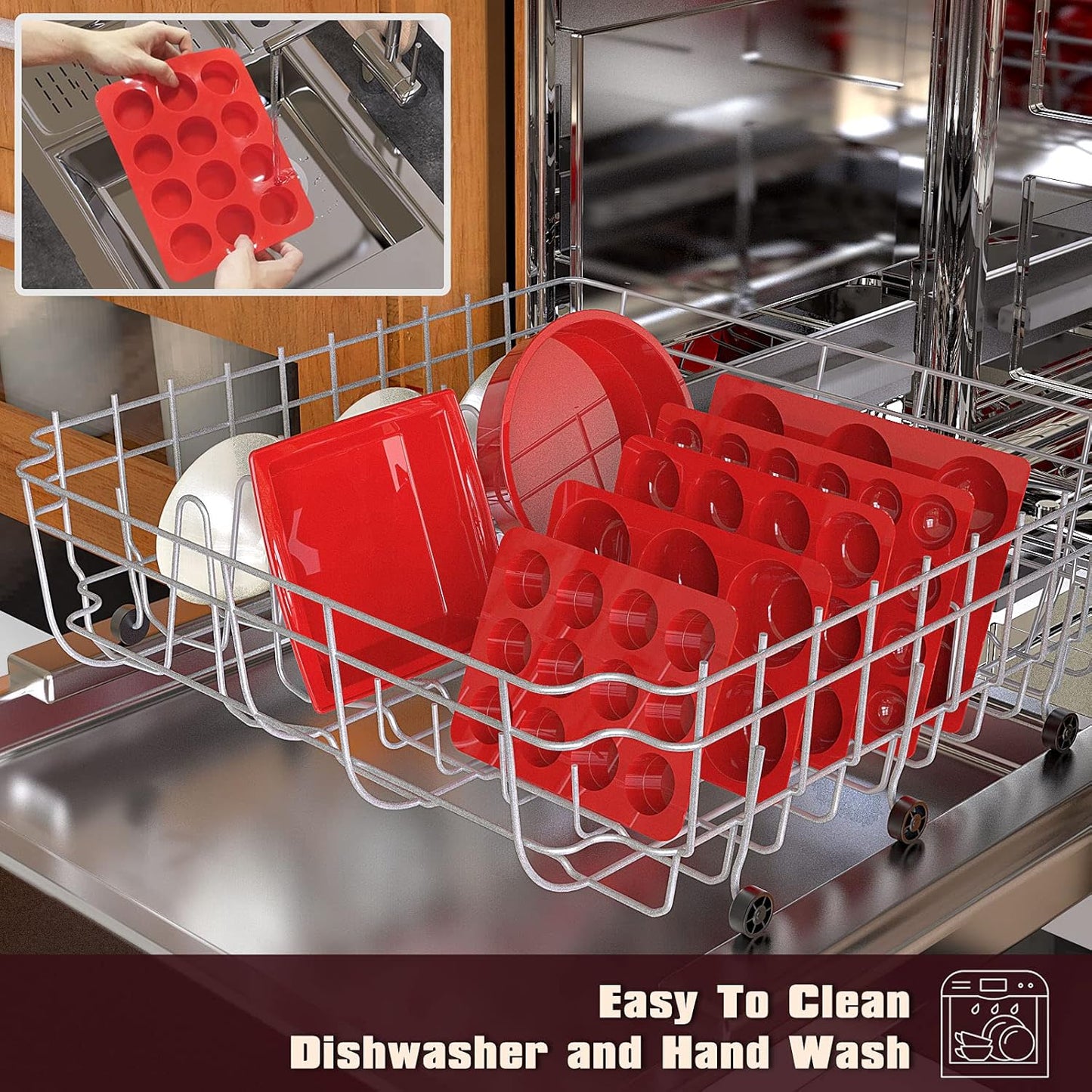 2 inch Chocolate Covered Oreo Molds Silicone - Set of 2-24 Cup SILIVO Chocolate Cookie Molds for Baking, Round Silicone Molds for Sandwich Cookie,Muffin,Cupcake,Pudding,Chocolate Coated Oreos