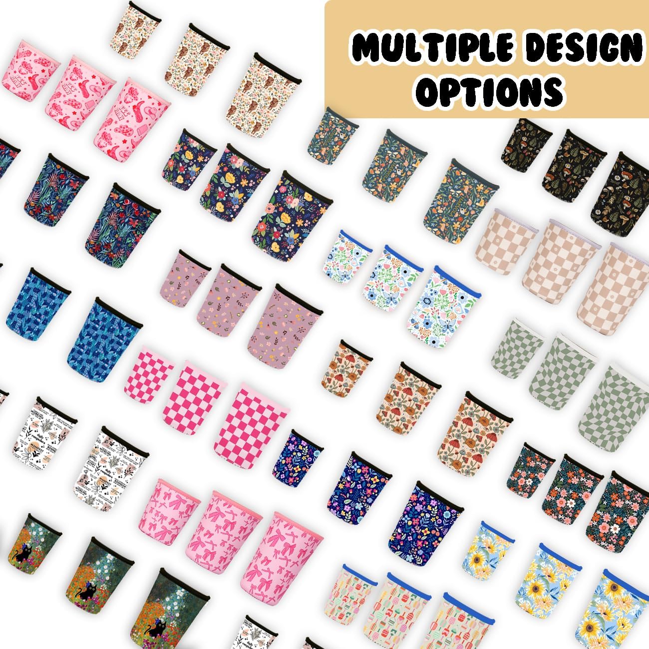 Reusable 3-Pack Iced Coffee Cup Sleeve, Insulated Neoprene, Beverage Holder for Iced Coffee, Durable Drink Sleeve for Cold Beverages, Pickleball Play