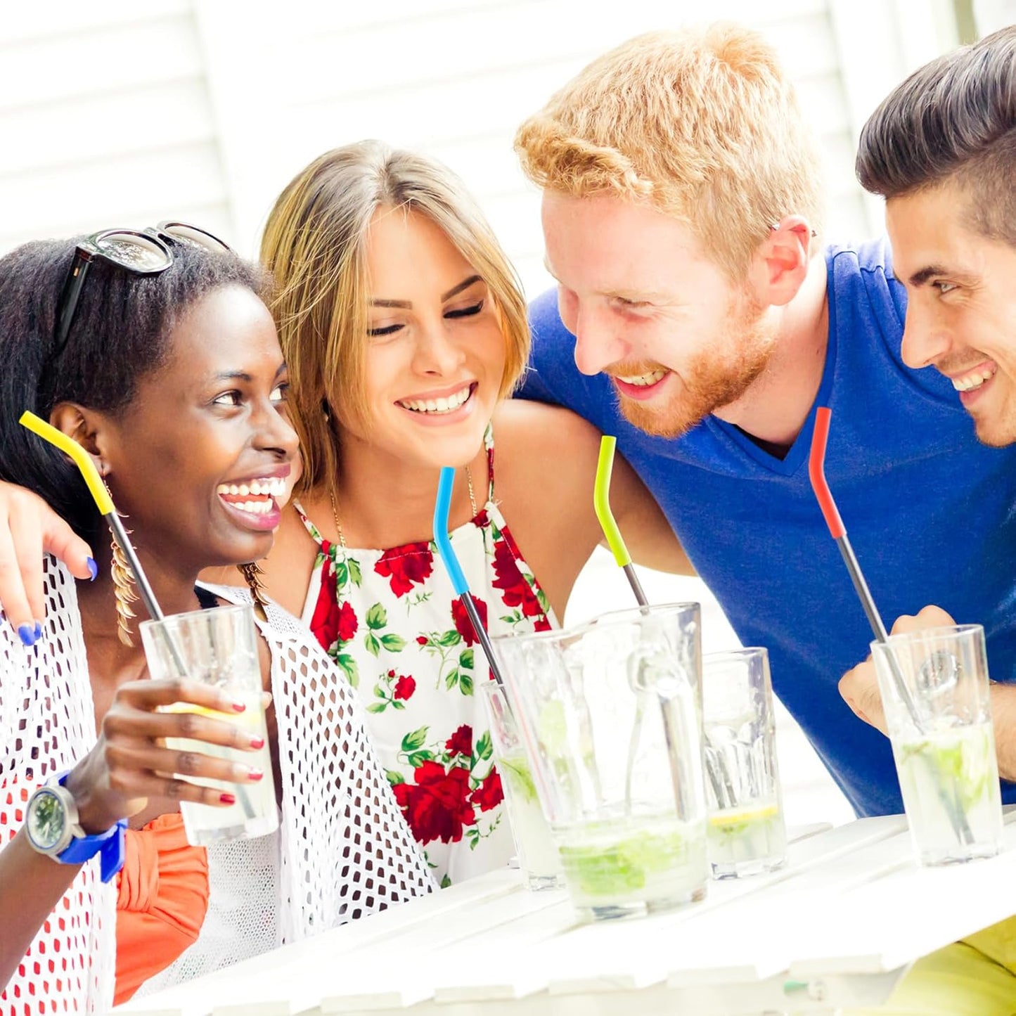 6Pcs Metal Straw Silicone Tips 5/16 IN Wide(8mm Outer Diameter) Multi-color Food Grade Rubber Flex Elbow Straw Covers Replacement Tip for Stainless Steel Metal Straws,6 Colors