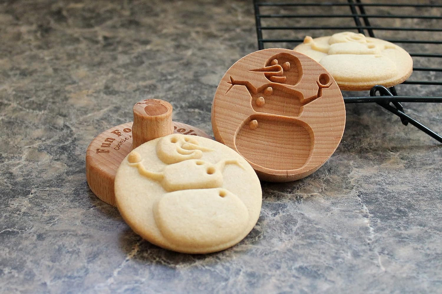 Wood Cookie Stamp, 2.5 Inch (Snowman CS-015)