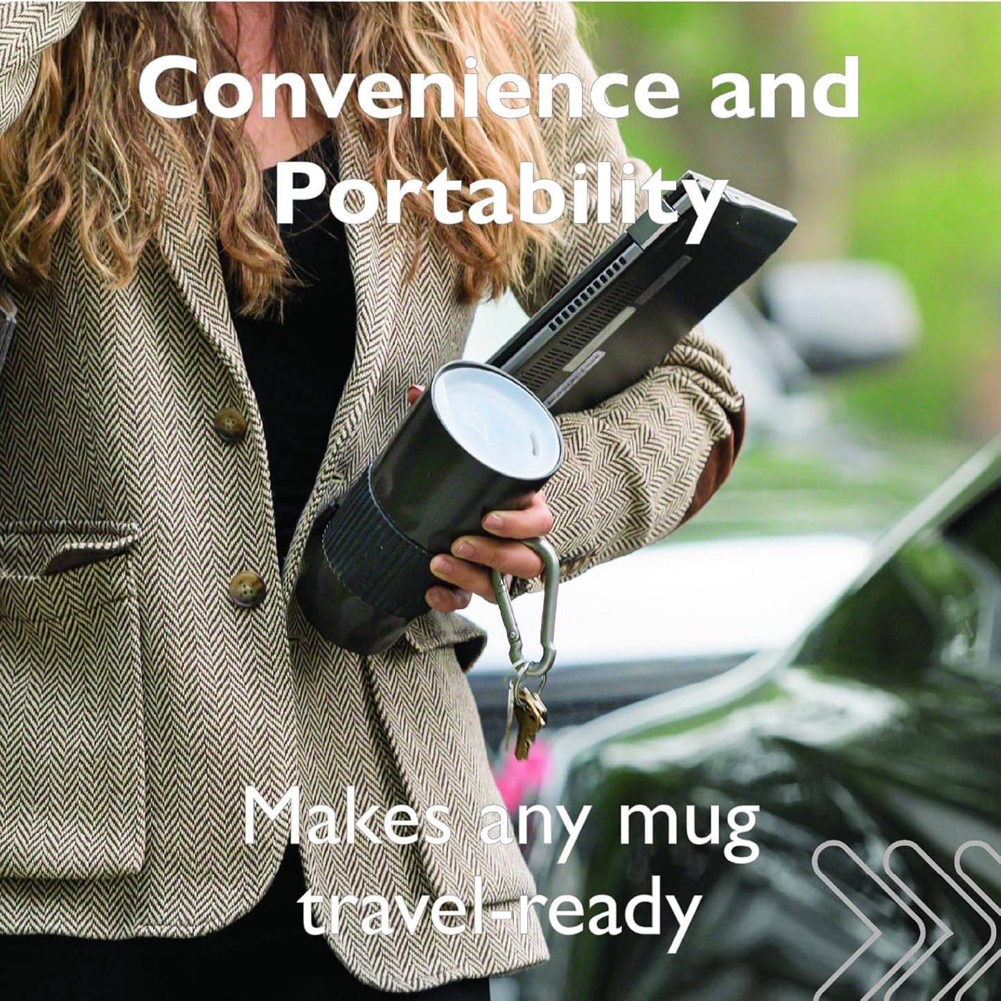 Reusable Coffee Cup Silicone Lid – Fits Most Tumbler, Water Bottle, & Ceramic Coffee Mug Between 3⅜”-3⅝” – Dishwasher-Safe Travel Mug Lid keeps your beverage in your mug (Large - Clear)