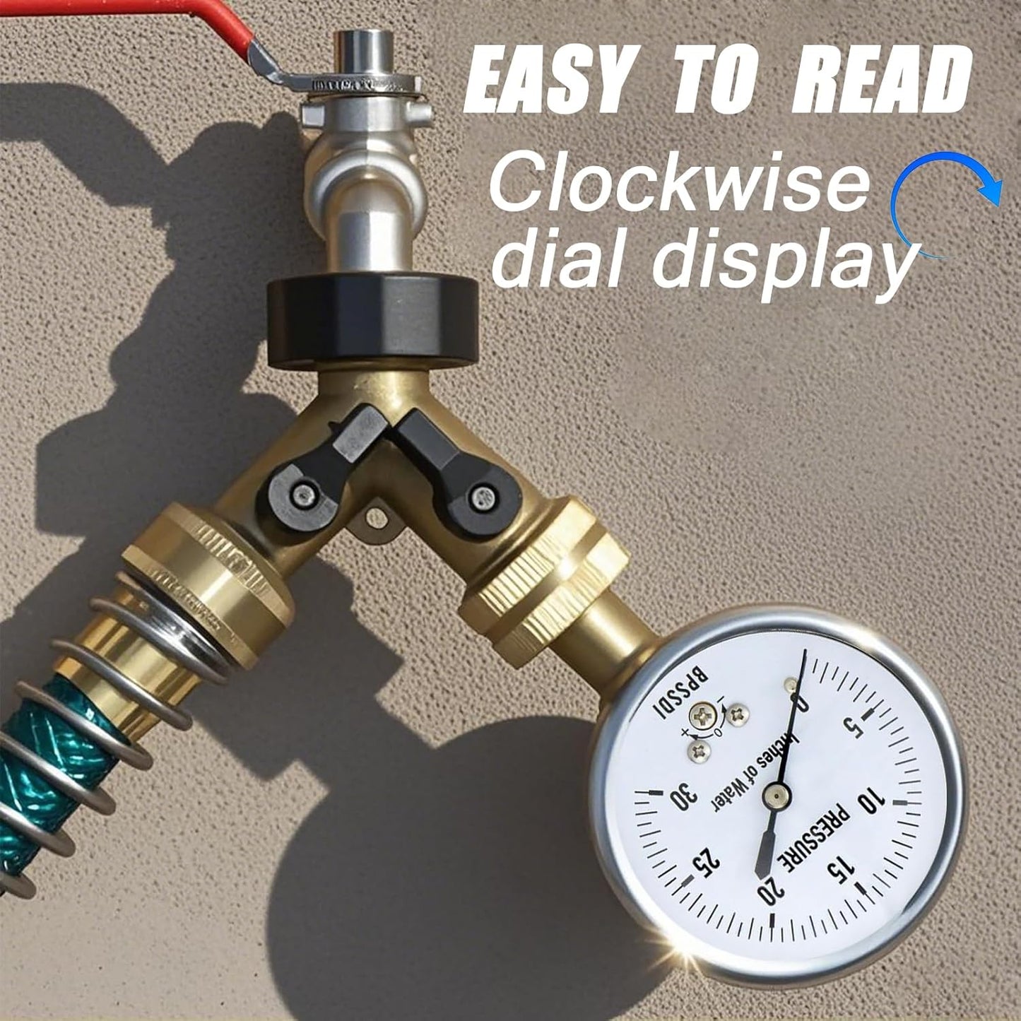 0-30 Inches of Water Column Gauge, Low Pressure Gauge, Capsule Gauge with 304 Stainless Steel Case, 2.5" Dial Size, 1/4" NPT Lower Mount, Zero Adjustment, for Air Water Gas Pressure Test