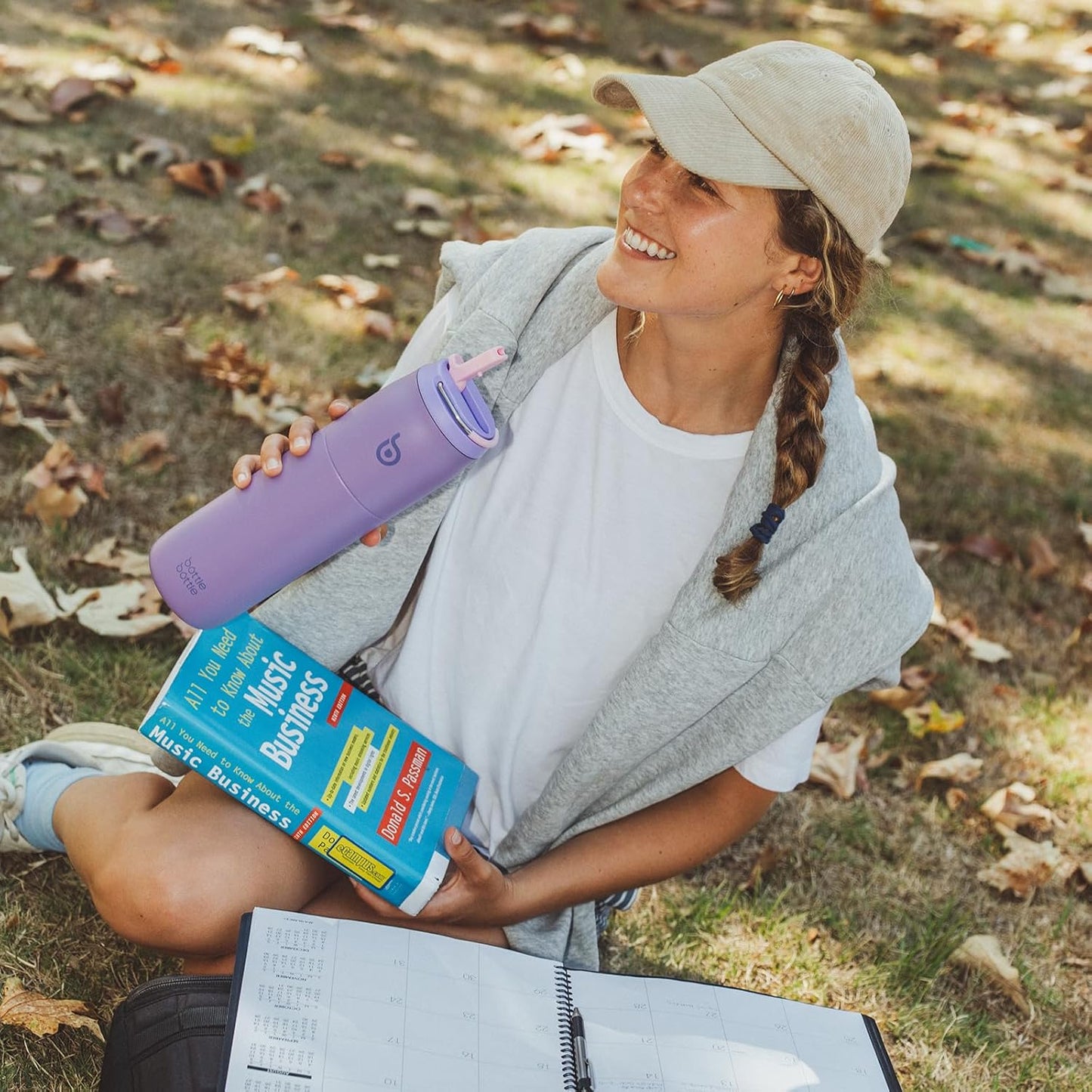 BOTTLE BOTTLE Stainless Steel Water Bottle with Straw Lid and Handle 32 oz Vacuum Insulated Cup for Sports Travel Gym Hiking, Leak-Proof Wide Mouth Water Bottles for Men and Women,violet