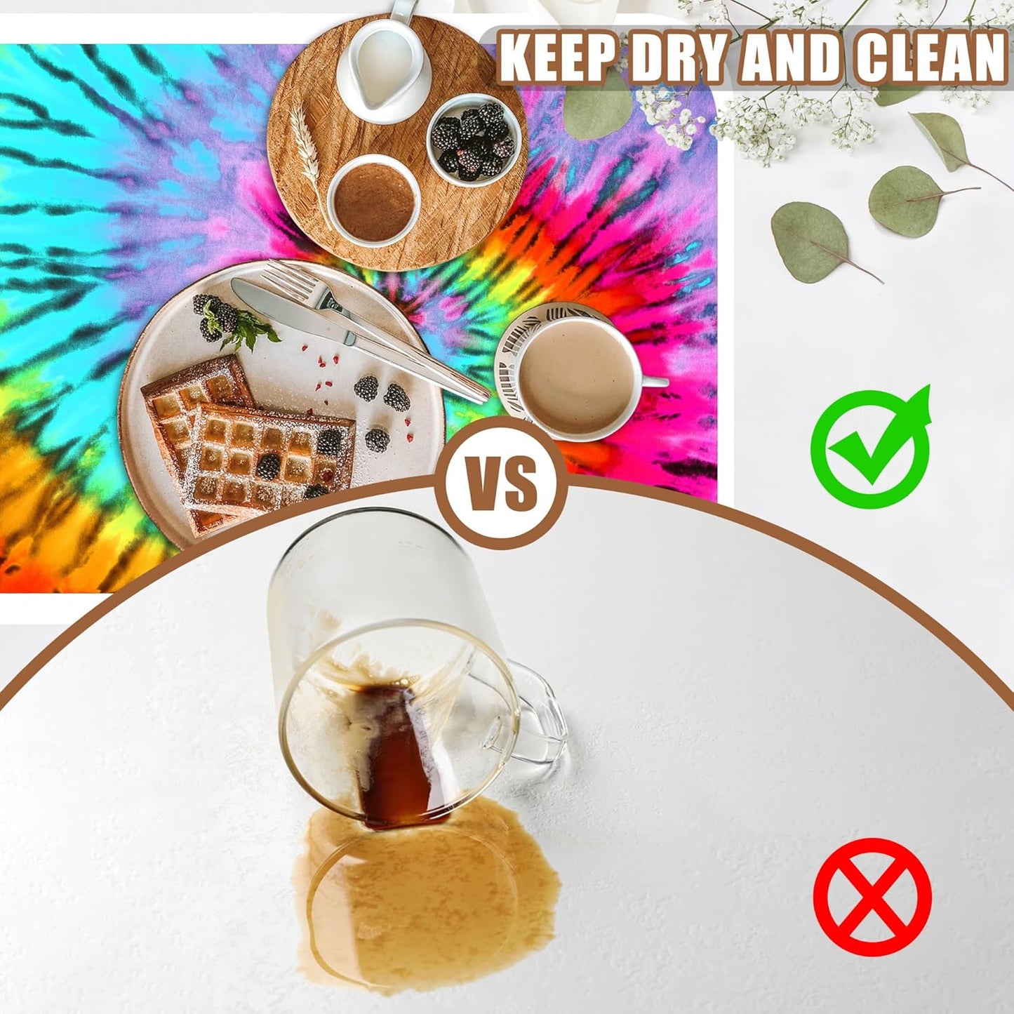 Dish Drying Mat Colorful Tie Dye Coffee Bar Mat for Countertop Absorbent Rubber Backed Hide Stain Dish Drainer Rack Pad Coffee Pot Espresso Machine Dining Room Decoration 15.7 x 23.6 Inch