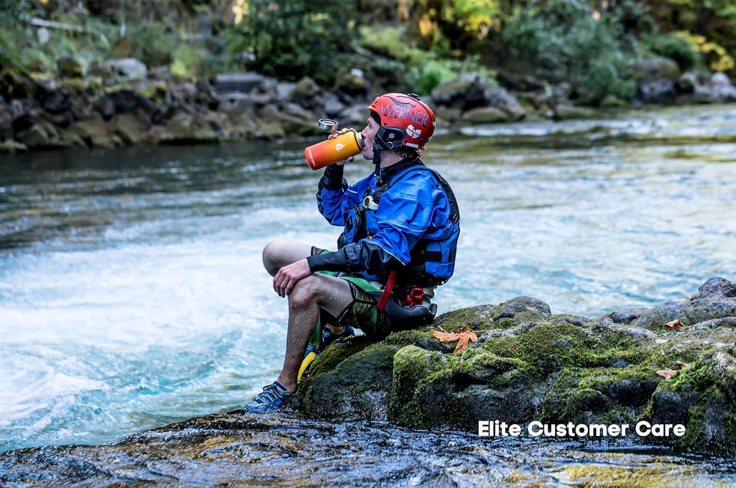 HYDRO CELL Stainless Steel Insulated Water Bottle with Straw - For Cold & Hot Drinks - Metal Vacuum Flask with Screw Cap and Modern Leakproof Sport Thermos for Adults (Red/Orange 32oz)