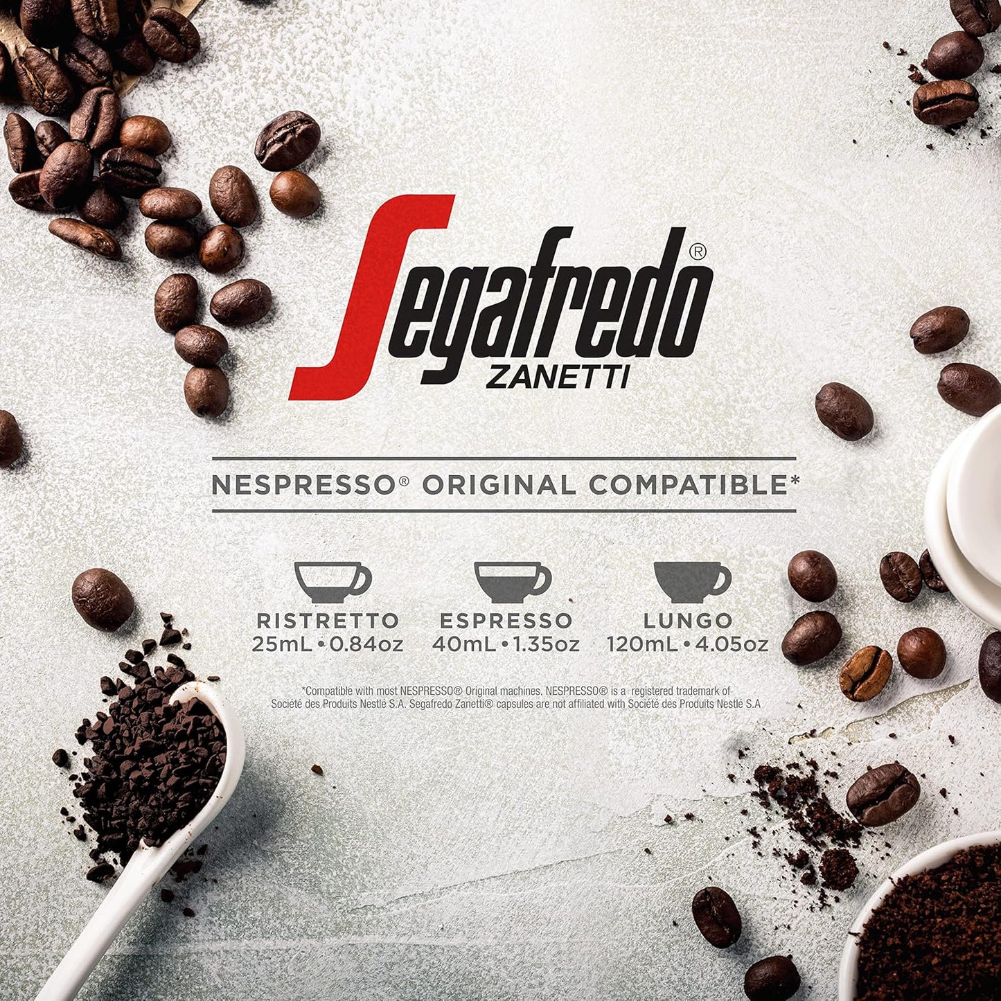 Segafredo Zanetti Espresso Capsules – Aluminum Pods for Nespresso Original Machines – Medium-Dark Roast Premium Espresso with a Rich Aroma – Balanced, Intensity 10 – Encore, 10 Count (Pack of 4)