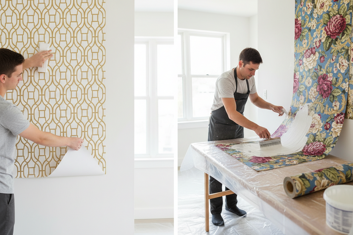 Peel-and-Stick Wallpaper vs. Traditional Wallpaper