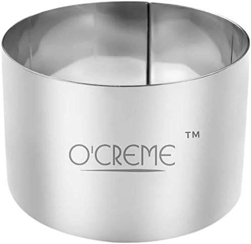 O'Creme Cake Ring Sturdy Stainless Steel Round Mousse Cake Ring Mold for Baking, Dessert Cake Decorating Pastry Rings 3-1/2 Inch Diameter x 1-1/2 Inch High