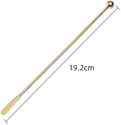 10 pcs Stainless Steel Coffee Beverage Stir Sticks Cocktail Stirrers Drink Swizzle Stick 7.4" Swizzle Stick Picks Tools Gold
