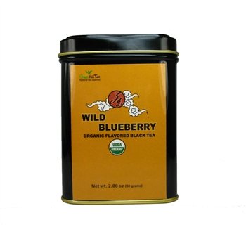 Organic Wild Blueberry Tea, Deliciously invigorating black tea with sweet blueberry flavour 2.8 oz in Tea Tin