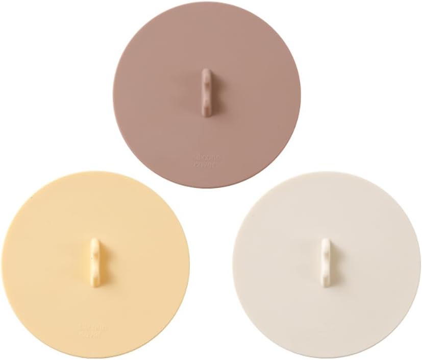 Silicone Cup Lids Silicone Cup Covers 6color Design, Food Grade Anti-dust Airtight Seal Lids for Mugs, Tea Cups, Coffee Cup 3pcs (Yellow+Brown+White)