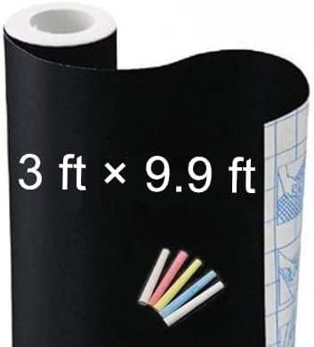 Large Chalkboard Contact Paper Wall Sticker 3 ft. x 9.9 ft. Adhesive Blackboard by TAKSDAI