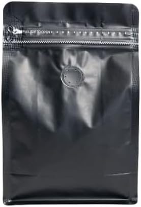 Premium Coffee Bags with Valve (100 pcs, 8 oz) Standing Coffee Beans Storage Bags, Reusable Heat Sealable Side Zipper Pouches, Eco-Friendly Packaging, Perfect for Home and Office - Black