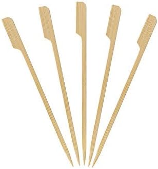 1000 Count | KingSeal Natural Green Bamboo Wood Paddle Picks, Skewers for Appetizers and Cocktails, 6 Inches, Bulk Pack - 10 Packs of 100