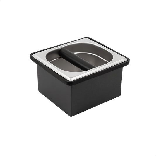watchget Espresso Coffee Knock Box Durable Stainless Steel Dump Bin for Coffee Pucks Container with Removable Non-Slip Base Coffee Grounds Container for Home/Cafe, Small