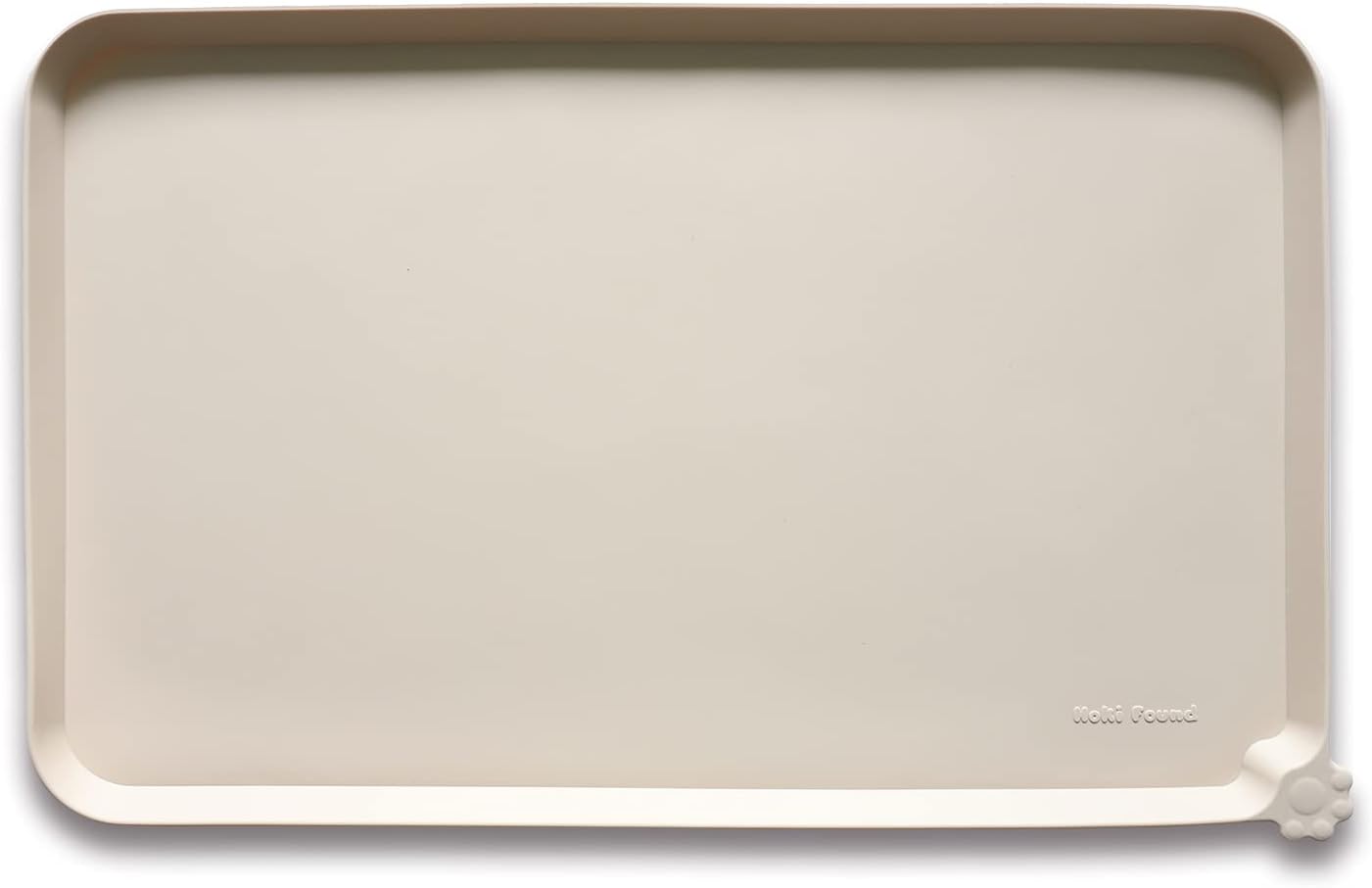 Hoki Found XX-Large Silicone Pet Food Mats - Non Slip Cat Dog Bowl Placemats - Waterproof Feeding Mats - Suitable for Carpet - Papayawhip